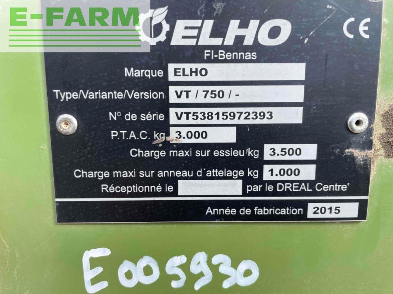 Schwader za tip Elho vt750, Gebrauchtmaschine u ST CLAIR SUR ELLE (Slika 8)