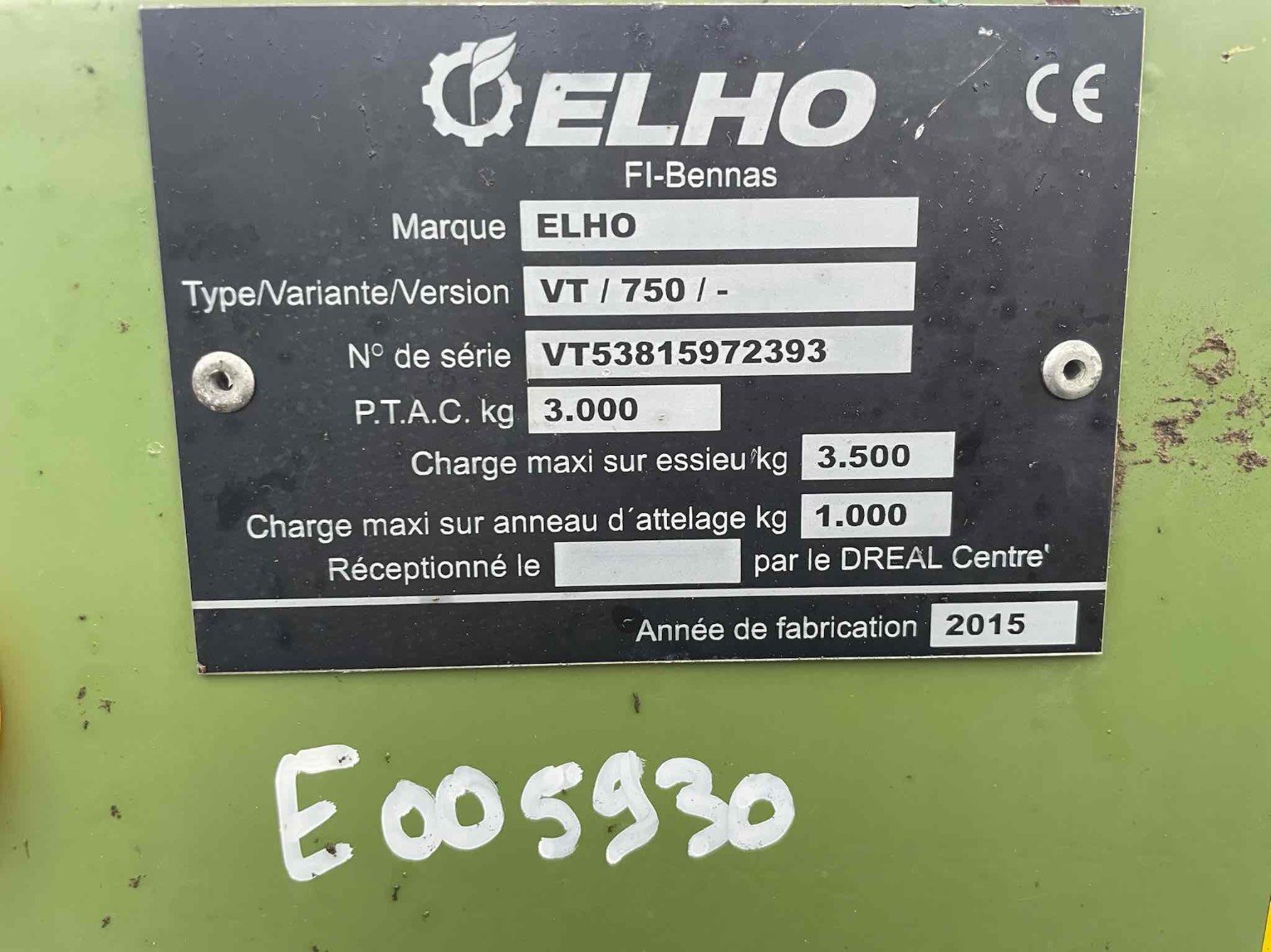 Schwader a típus Elho VT750, Gebrauchtmaschine ekkor: SAINT CLAIR SUR ELLE (Kép 11)