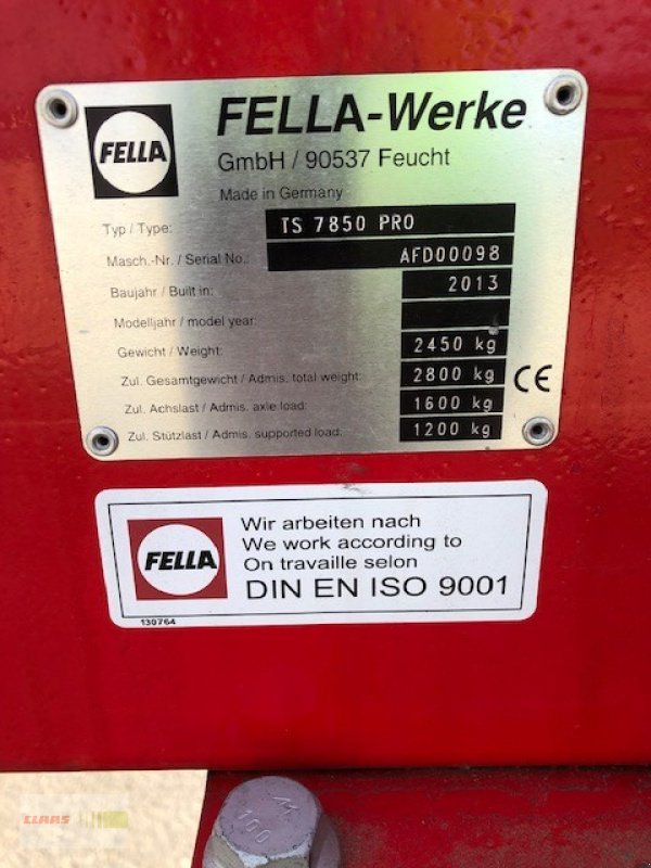 Schwader του τύπου Fella TS 7850 Pro PREIS REDUZIERT !!!, Gebrauchtmaschine σε Langenau (Φωτογραφία 10)