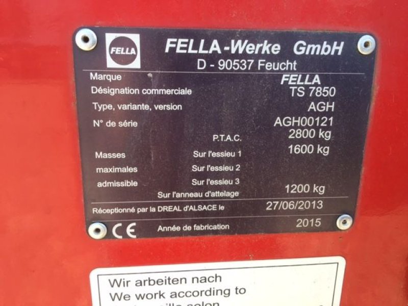 Schwader Türe ait Fella TS 7850, Gebrauchtmaschine içinde Condeissiat (resim 5)