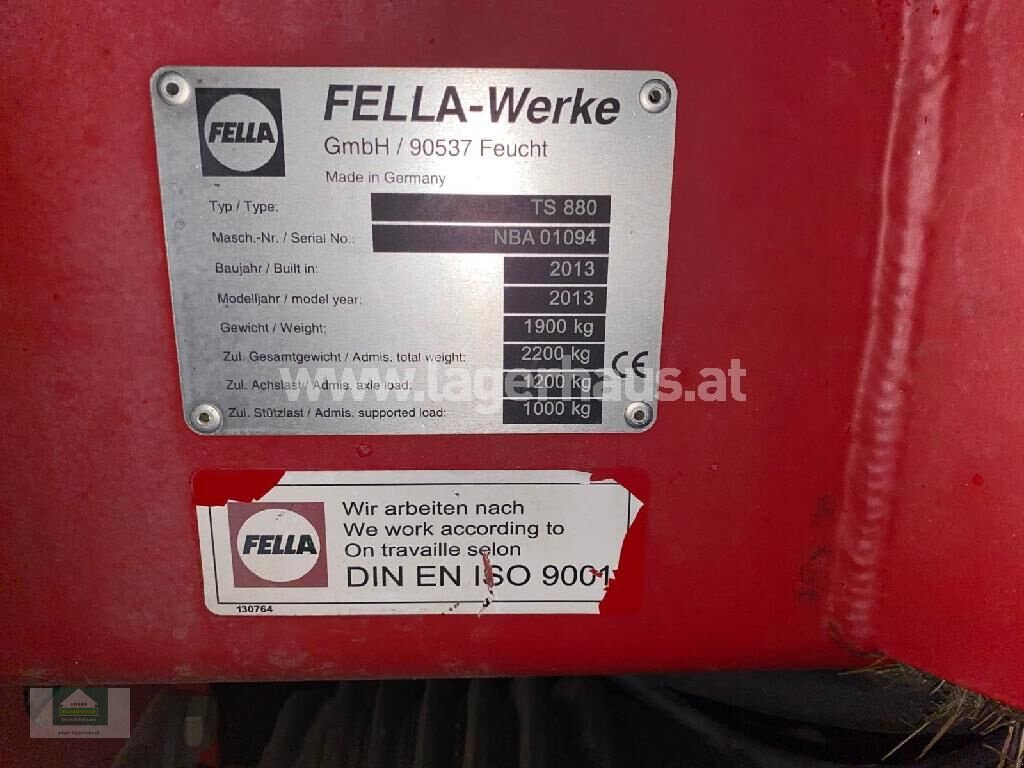 Schwader Türe ait Fella TS 880, Gebrauchtmaschine içinde Klagenfurt (resim 3)