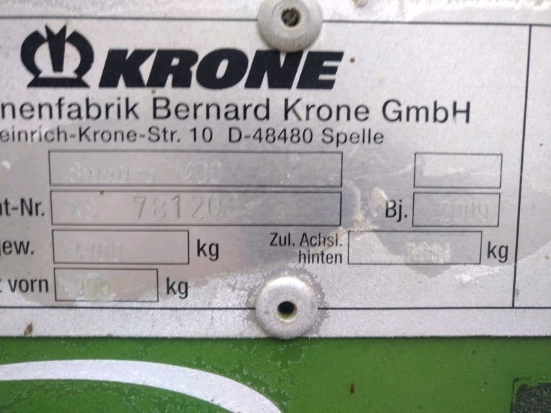 Schwader del tipo Krone Swadro 1400, Gebrauchtmaschine en Liebenwalde (Imagen 20)