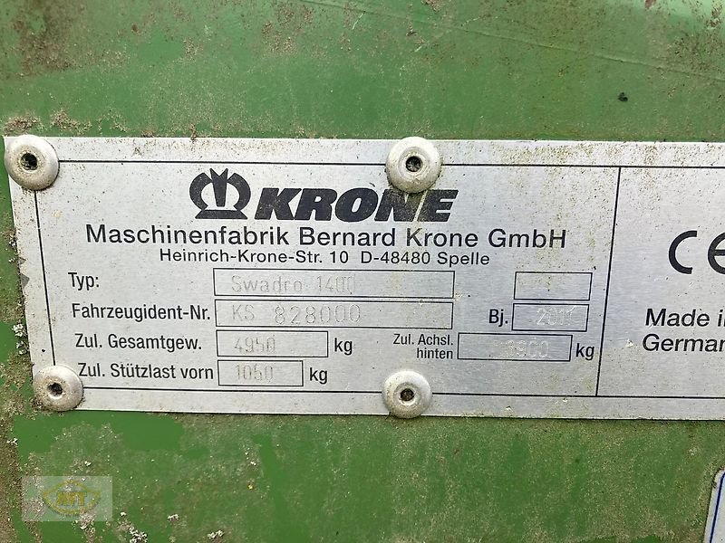 Schwader του τύπου Krone Swadro 1400, Gebrauchtmaschine σε Waldkappel (Φωτογραφία 2)