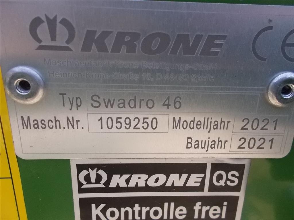 Schwader typu Krone Swadro 46 PTO friløb og kobling, Gebrauchtmaschine v Roslev (Obrázok 6)