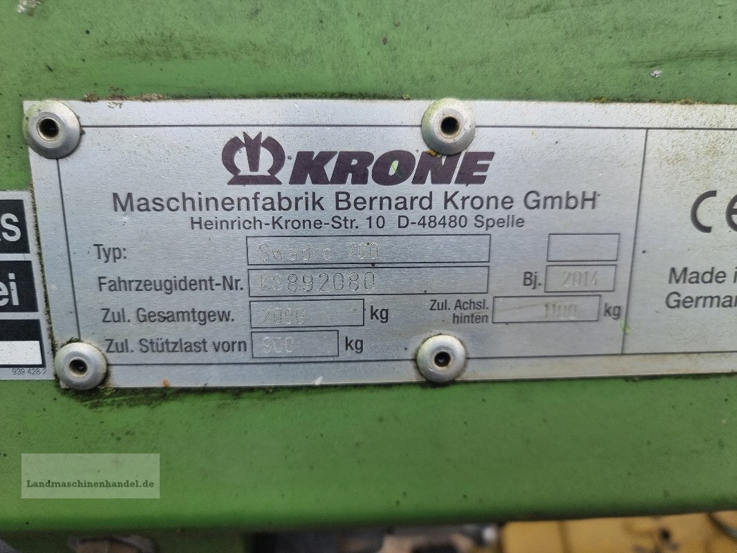 Schwader Türe ait Krone Swadro 700, Gebrauchtmaschine içinde Burg/Spreewald (resim 8)