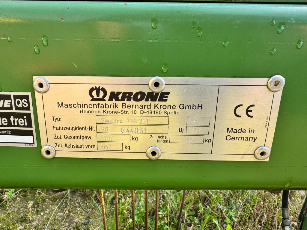 Schwader typu Krone Swadro 710, Gebrauchtmaschine v LIMEY-REMENAUVILLE (Obrázek 5)