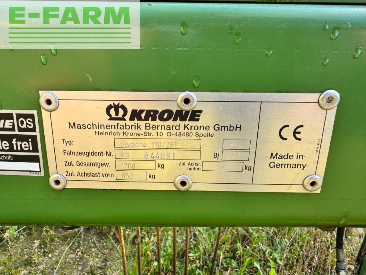 Schwader typu Krone swadro 710, Gebrauchtmaschine w CHAUVONCOURT (Zdjęcie 5)