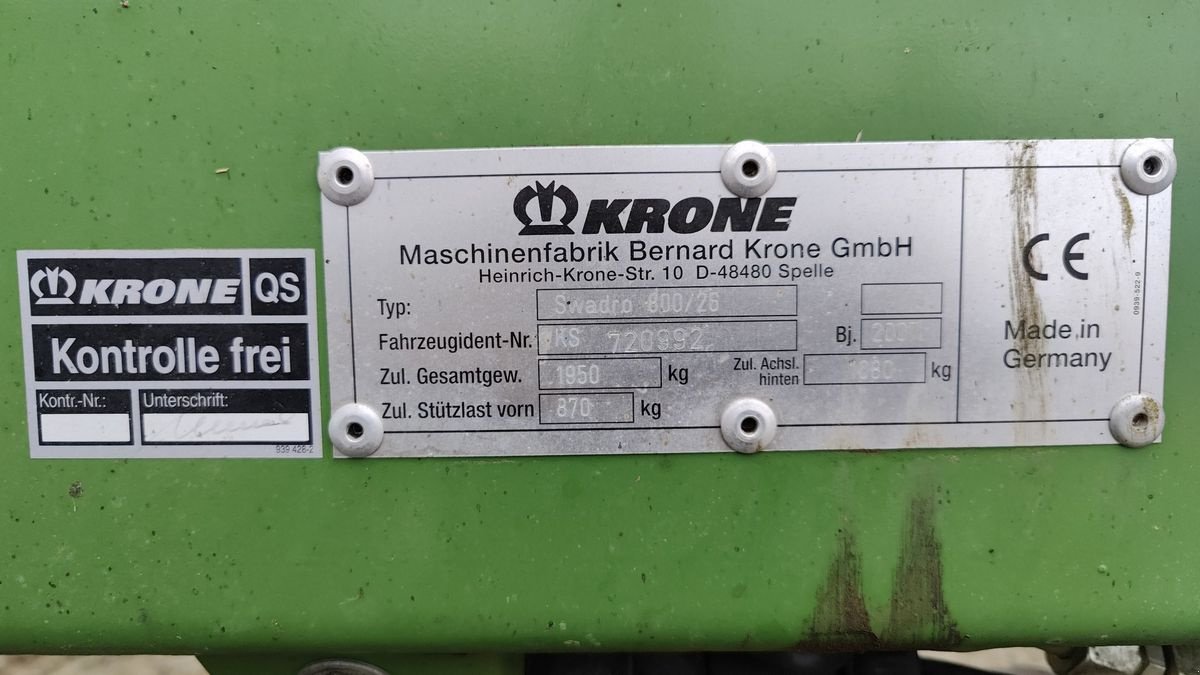 Schwader van het type Krone SWADRO 800/26, Gebrauchtmaschine in Kirchschlag (Foto 7)