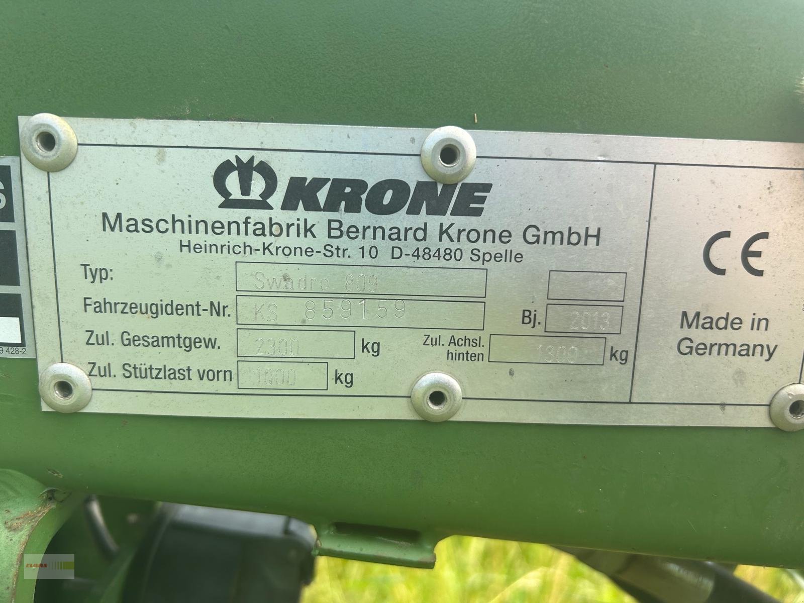 Schwader tip Krone Swadro 809, Gebrauchtmaschine in Osterburken (Poză 18)