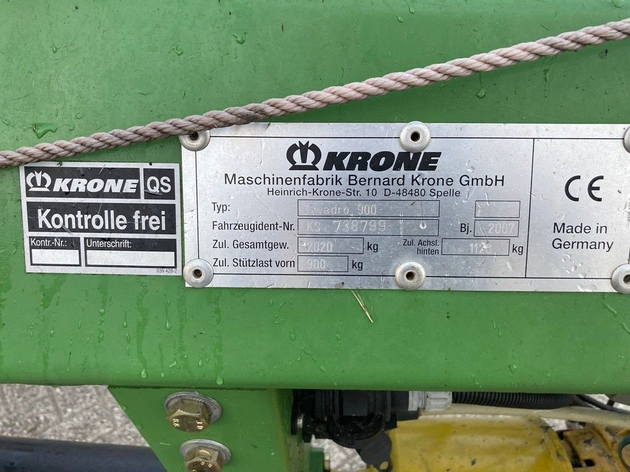 Schwader Türe ait Krone Swadro 900, Gebrauchtmaschine içinde Reutum (resim 4)