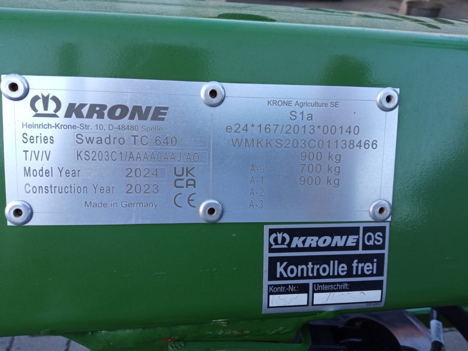 Schwader Türe ait Krone Swadro TC 640, Neumaschine içinde Bad Wimpfen (resim 3)