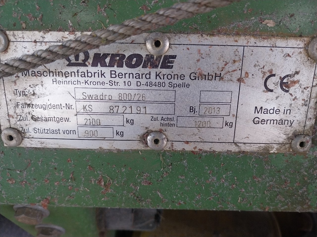 Schwader типа Krone Swadro TC 800/26, Gebrauchtmaschine в CREZANCY EN SANCERRE (Фотография 2)