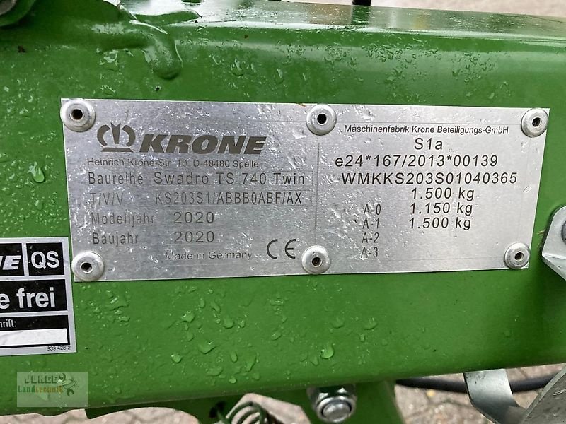 Schwader του τύπου Krone Swadro TS 740 Twin, Gebrauchtmaschine σε Geestland (Φωτογραφία 13)