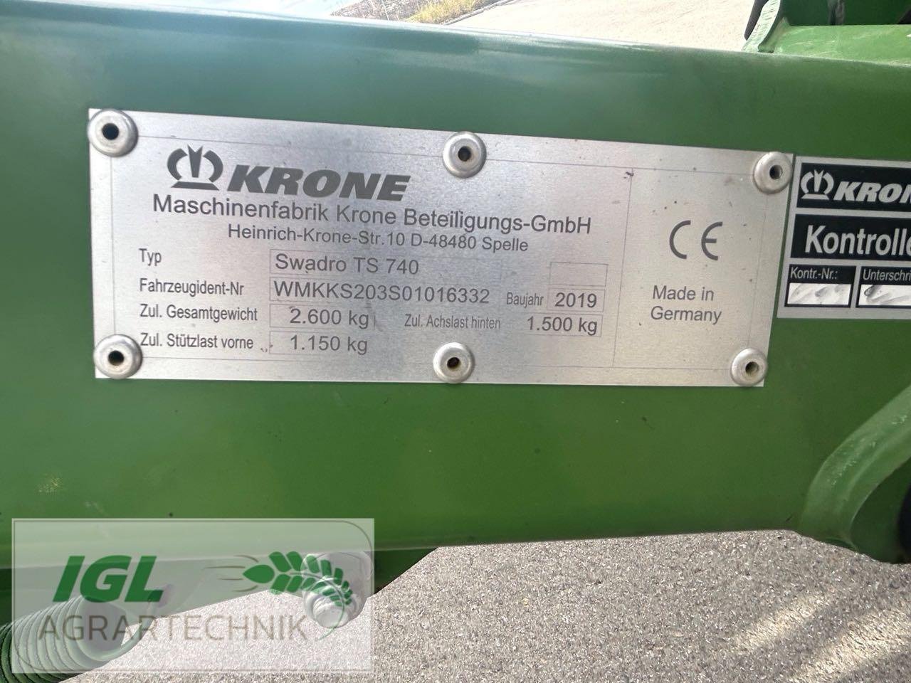 Schwader des Typs Krone Swadro TS 740, Gebrauchtmaschine in Nabburg (Bild 10)