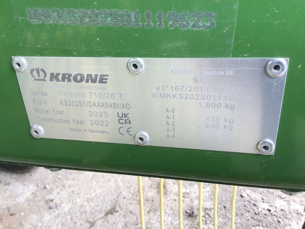 Schwader del tipo Krone Swardo 710/26T, Gebrauchtmaschine en Vogelsheim (Imagen 8)