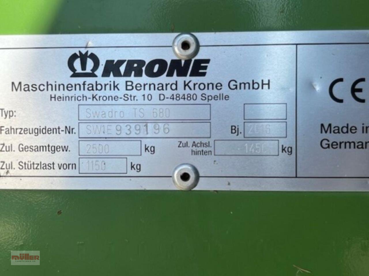 Schwader des Typs Krone TS 680, Gebrauchtmaschine in Holzhausen (Bild 10)