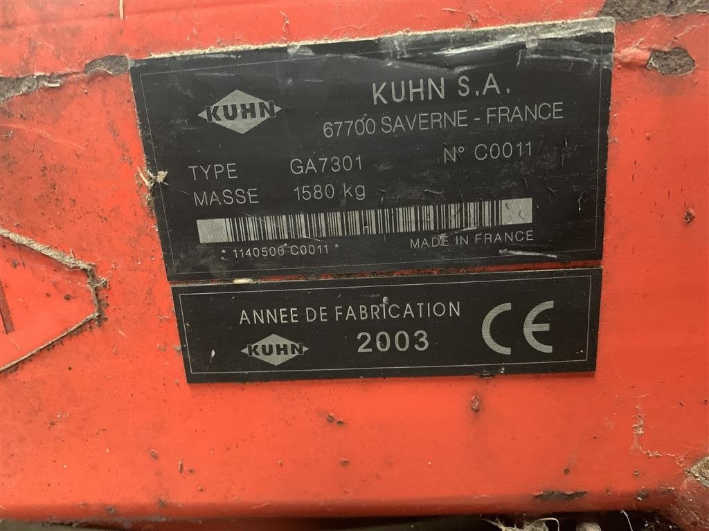 Schwader a típus Kuhn 7301 rive, Gebrauchtmaschine ekkor: Viborg (Kép 5)