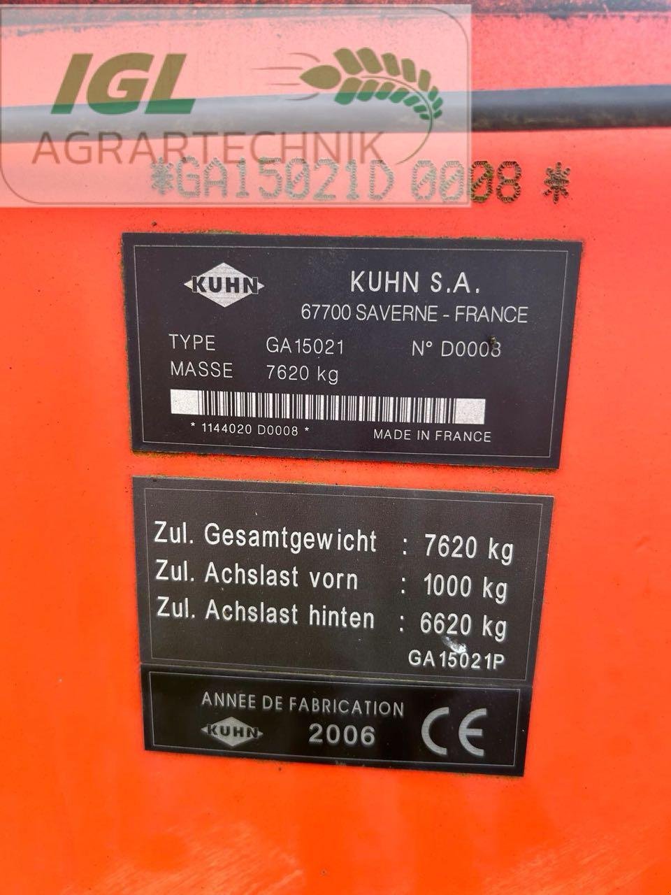 Schwader tipa Kuhn GA 15021, Gebrauchtmaschine u Nabburg (Slika 7)