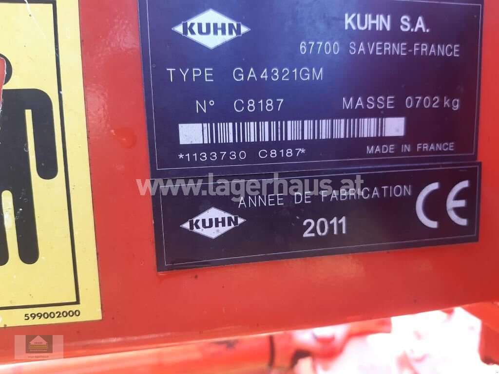 Schwader του τύπου Kuhn GA 4321, Gebrauchtmaschine σε Klagenfurt (Φωτογραφία 2)