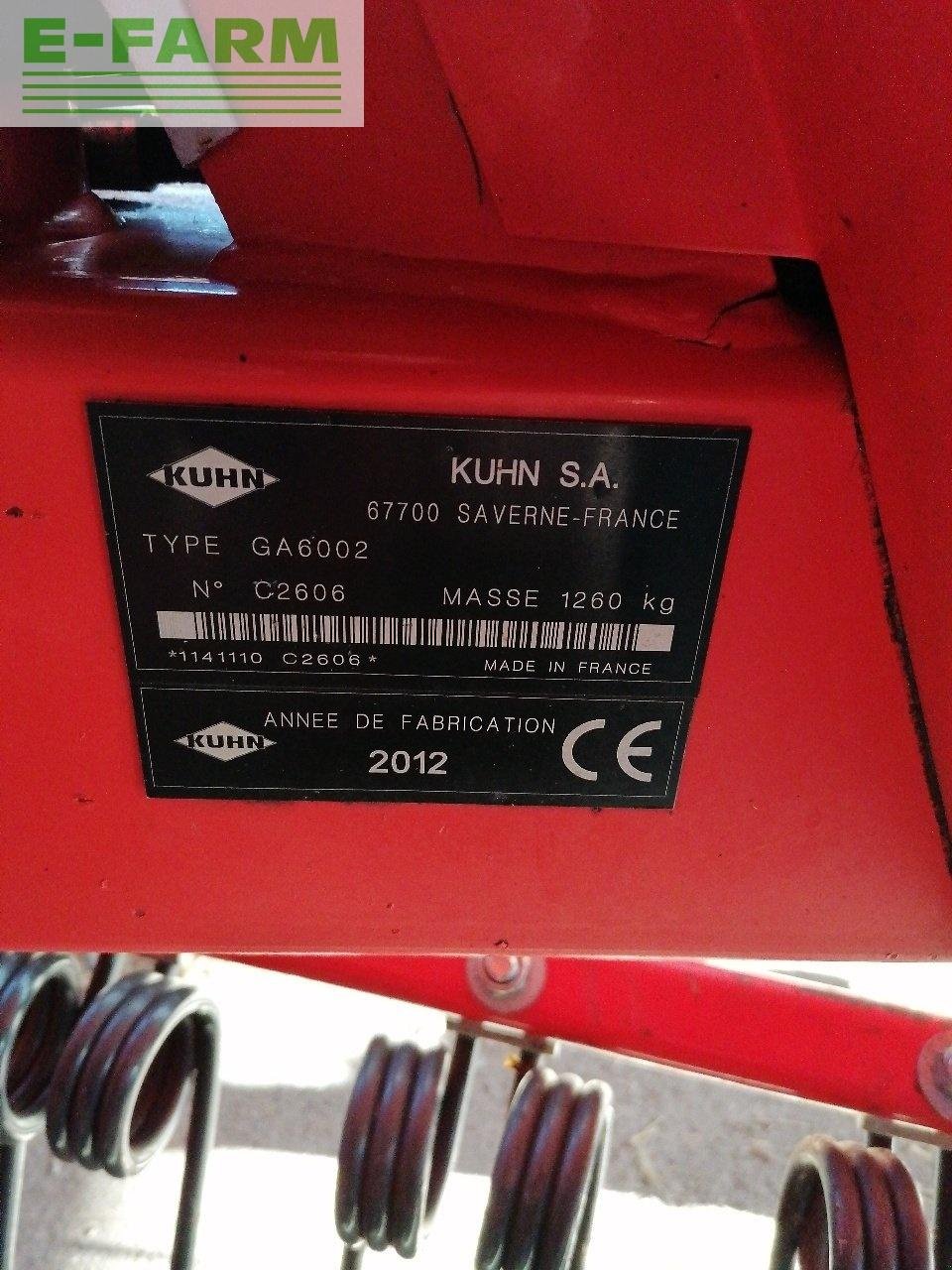 Schwader tip Kuhn ga 6002, Gebrauchtmaschine in CHAUVONCOURT (Poză 8)