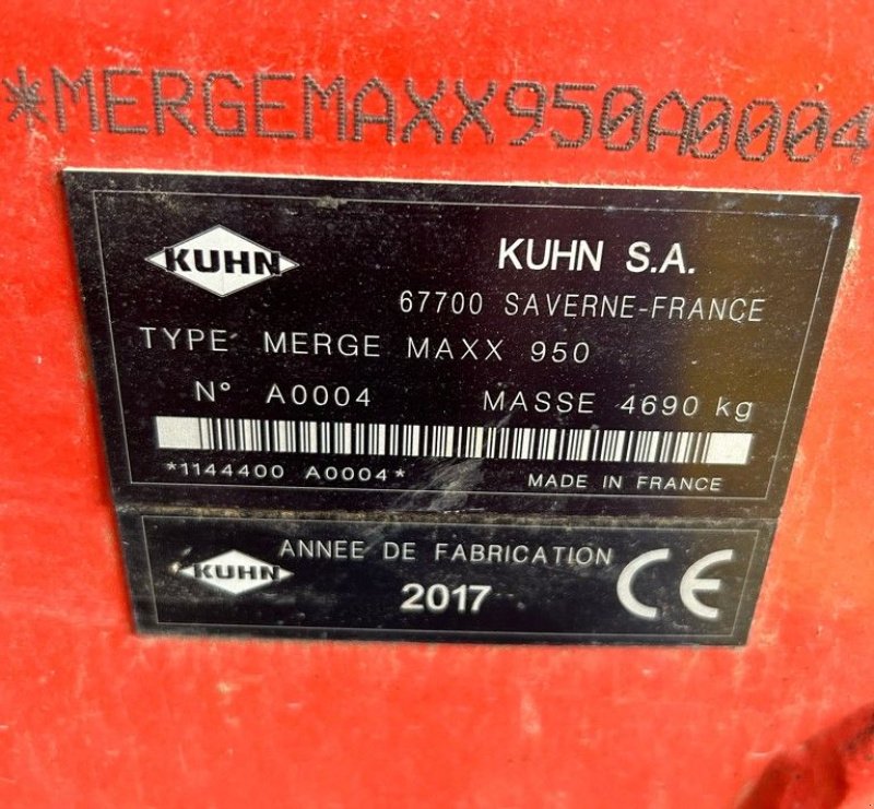 Schwader typu Kuhn MERGE MAXX 950, Gebrauchtmaschine w CHEMAUDIN ET VAUX (Zdjęcie 7)