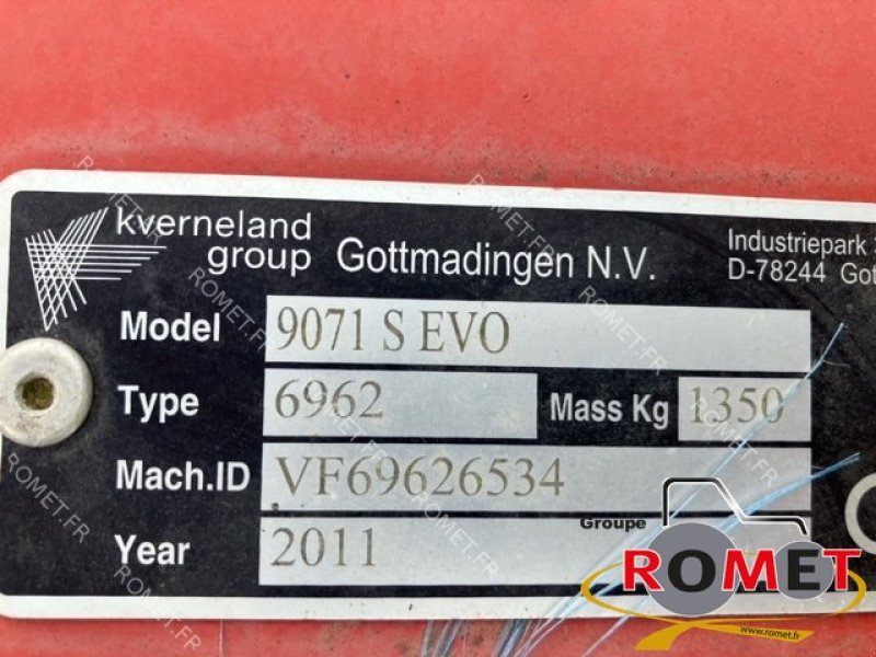 Schwader типа Kverneland 9071S EVO, Gebrauchtmaschine в Gennes sur glaize (Фотография 7)