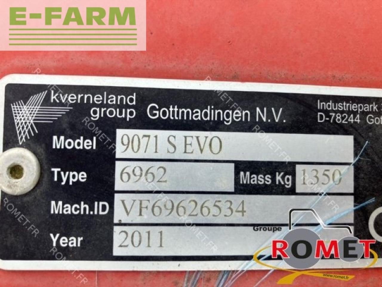 Schwader van het type Kverneland 9071s evo, Gebrauchtmaschine in GENNES-SUR-GLAIZE (Foto 7)