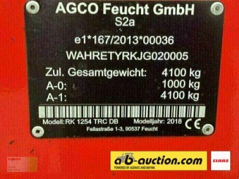 Schwader za tip Massey Ferguson MF RK1254 TRC, Gebrauchtmaschine u Aurach (Slika 3)