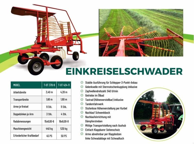 Schwader des Typs Minos Agri Schwader T-OT 424-11 **NEU**, Neumaschine in Münstermaifeld (Bild 27)