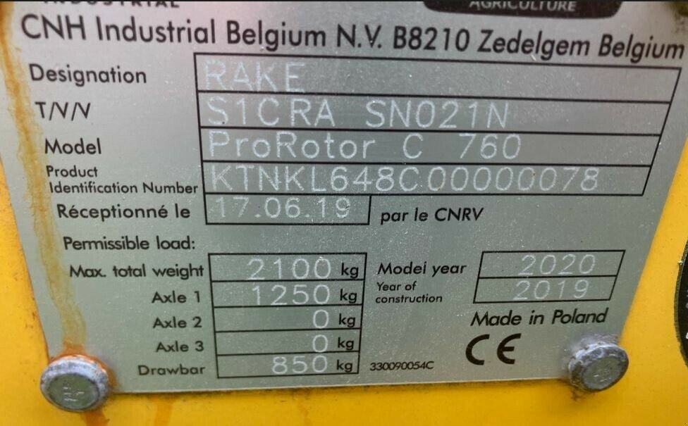 Schwader a típus New Holland NEW HOLLAND PROROTOR C 760, Gebrauchtmaschine ekkor: AUTUN (Kép 3)