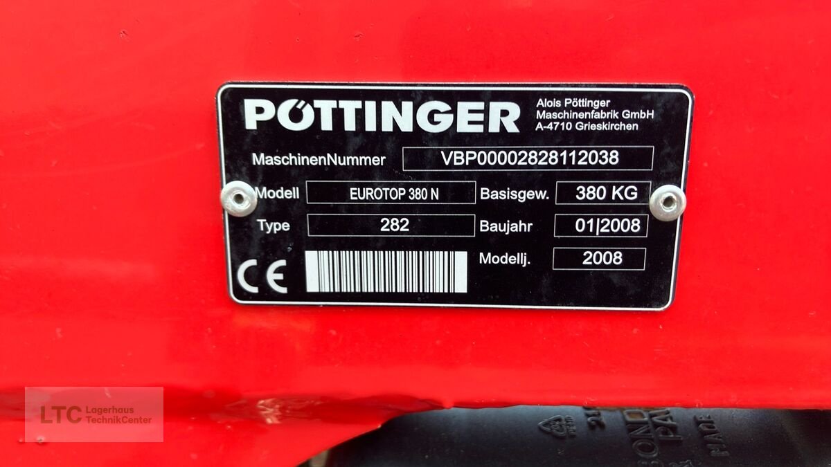 Schwader του τύπου Pöttinger Eurotop 380N, Gebrauchtmaschine σε Redlham (Φωτογραφία 12)