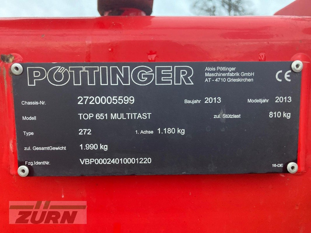 Schwader za tip Pöttinger Eurotop 651A multitast, Gebrauchtmaschine u Oberessendorf (Slika 22)