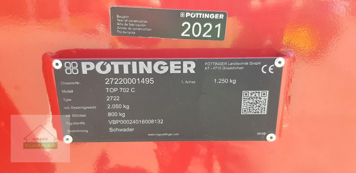 Schwader typu Pöttinger Top 702C, Vorführmaschine w Wies (Zdjęcie 4)