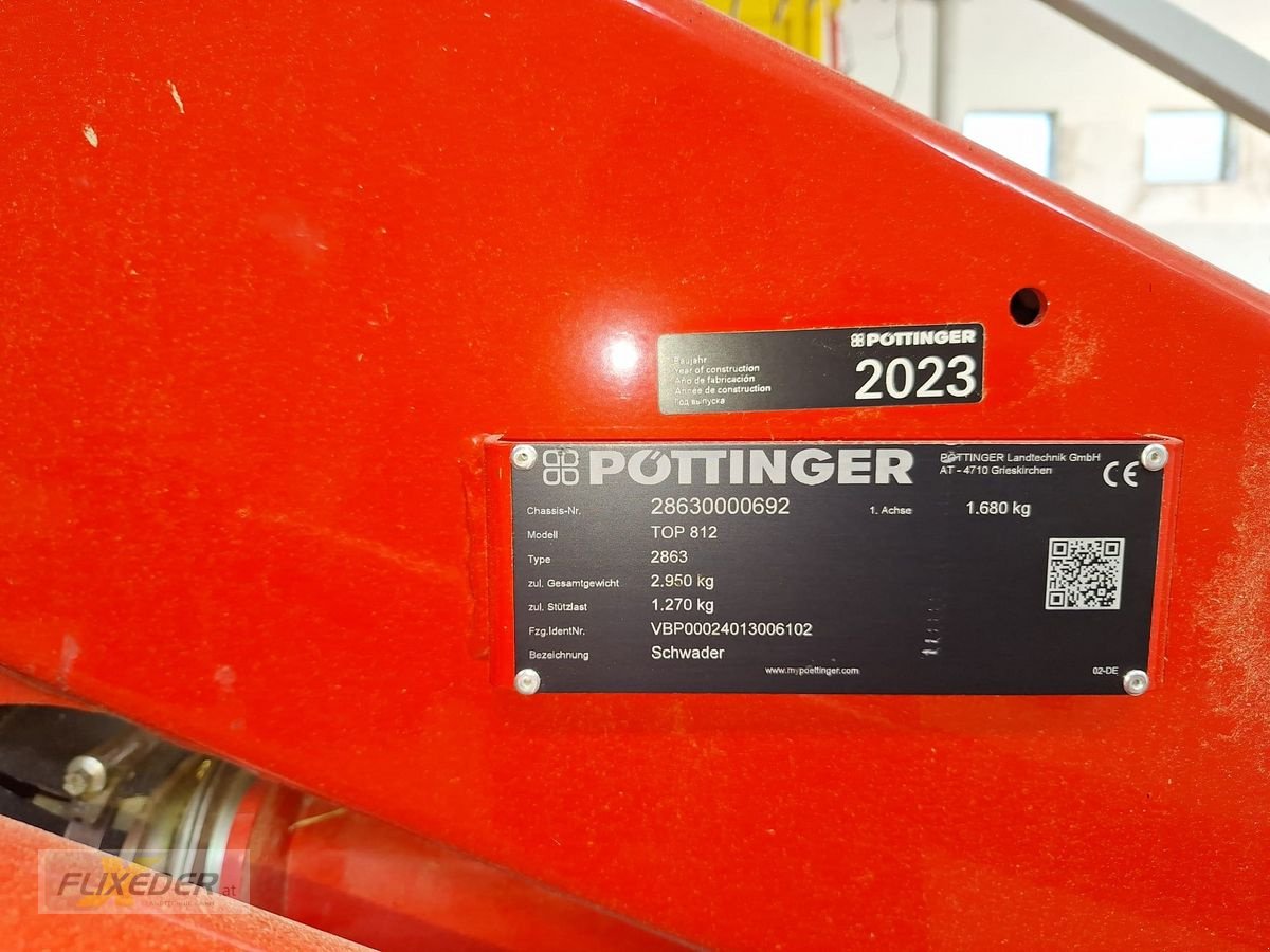 Schwader van het type Pöttinger Top 812, Vorführmaschine in Pattigham (Foto 5)