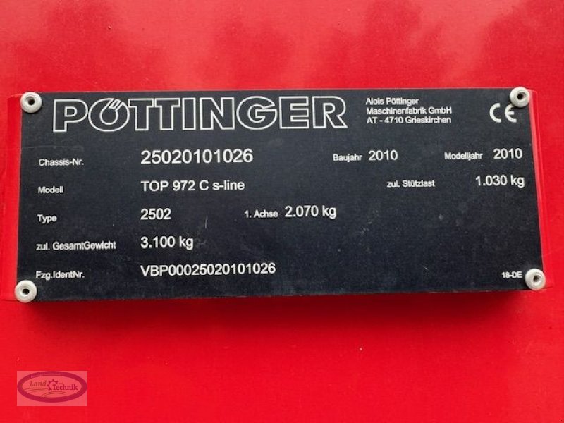 Schwader от тип Pöttinger TOP 972 C S-LINE, Gebrauchtmaschine в Münzkirchen (Снимка 7)