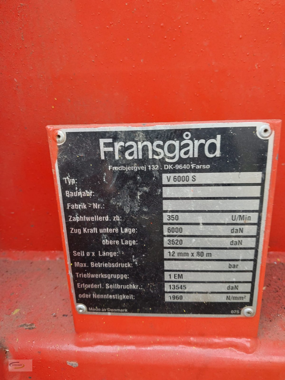 Seilwinde typu Fransgard V 6000 S, Gebrauchtmaschine w Frontenhausen (Zdjęcie 3)