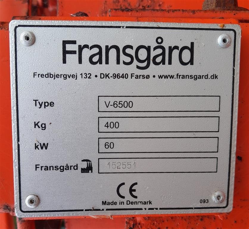 Seilwinde del tipo Fransgard V-6500, Gebrauchtmaschine en Horsens (Imagen 5)