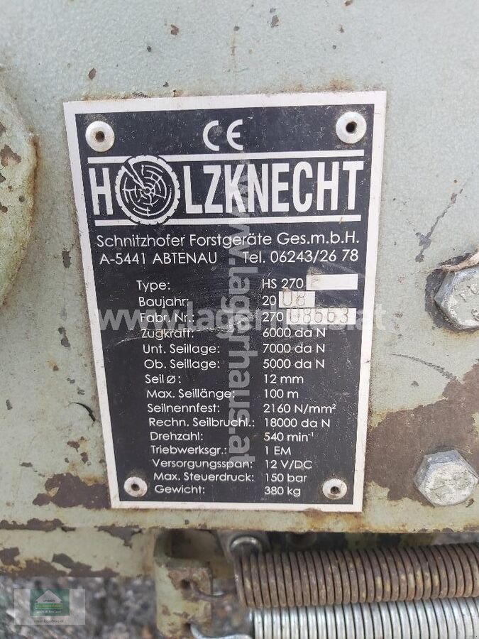 Seilwinde tip Holzknecht HS 270 E, Gebrauchtmaschine in Klagenfurt (Poză 1)