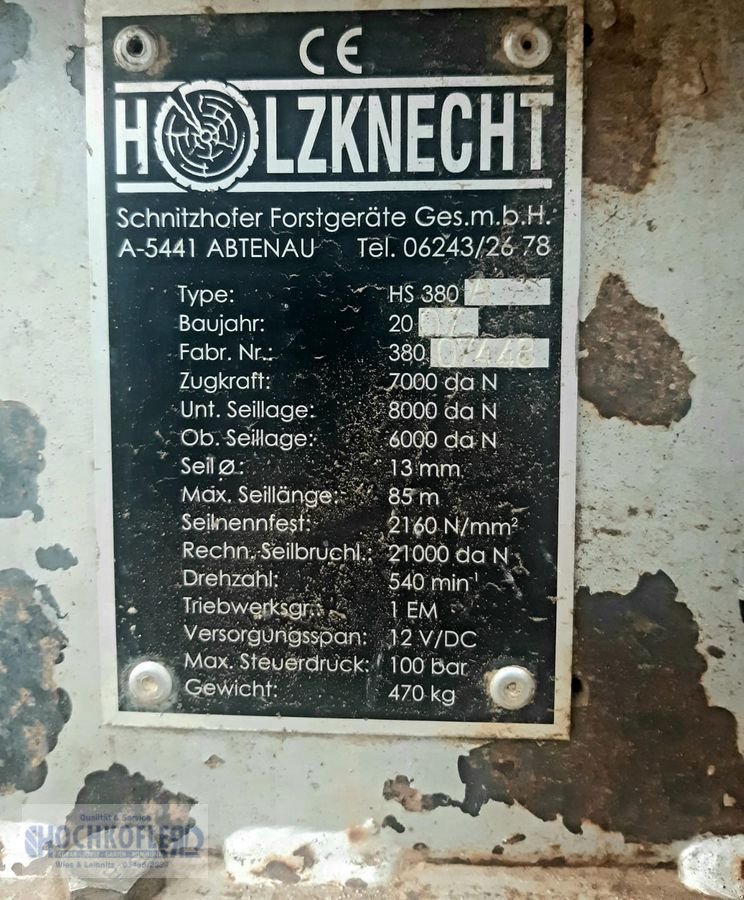 Seilwinde del tipo Holzknecht HS 380 A, Gebrauchtmaschine en Wies (Imagen 4)