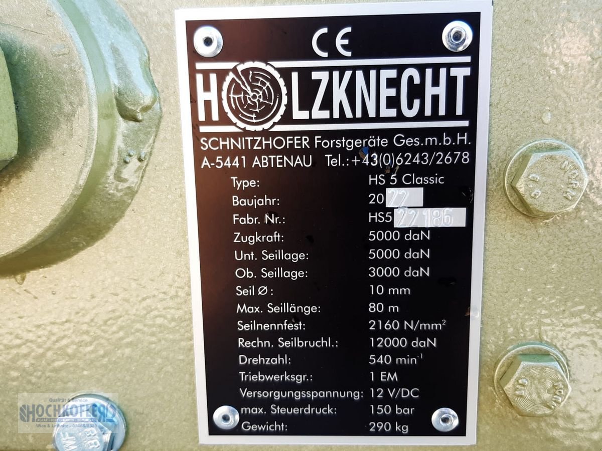 Seilwinde Türe ait Holzknecht HS 5 Classic, Neumaschine içinde Wies (resim 8)