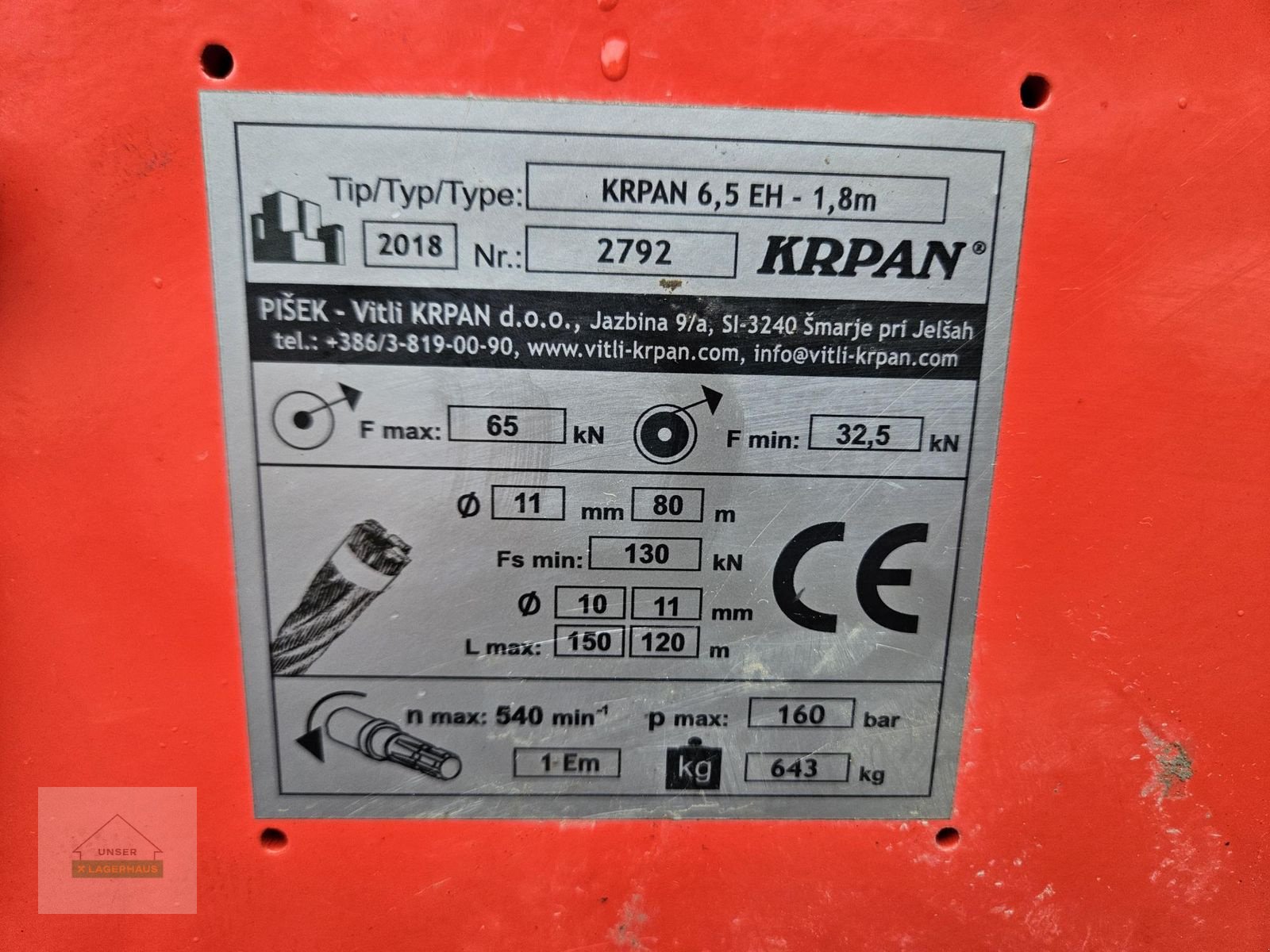 Seilwinde a típus Krpan 6,5EH, Gebrauchtmaschine ekkor: Wies (Kép 3)