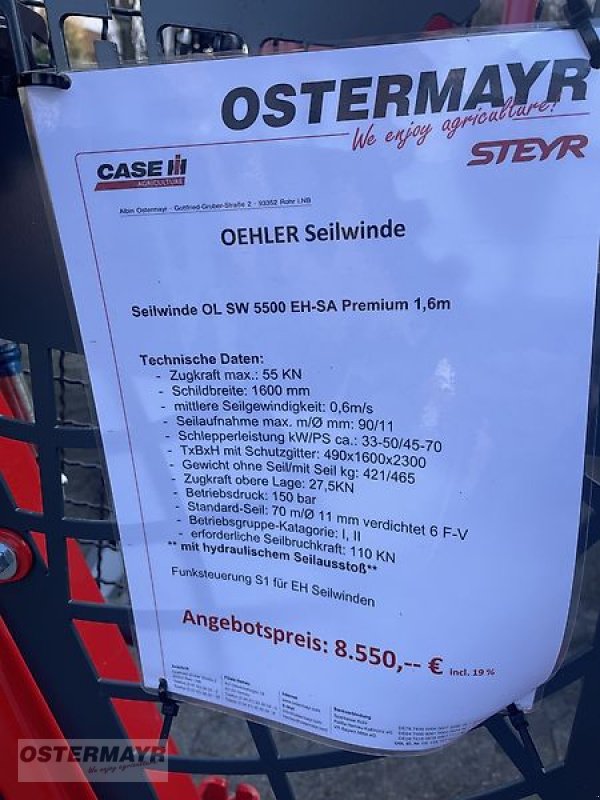 Seilwinde typu Oehler OL SW 5500 EH SA, Gebrauchtmaschine w Rohr (Zdjęcie 3)