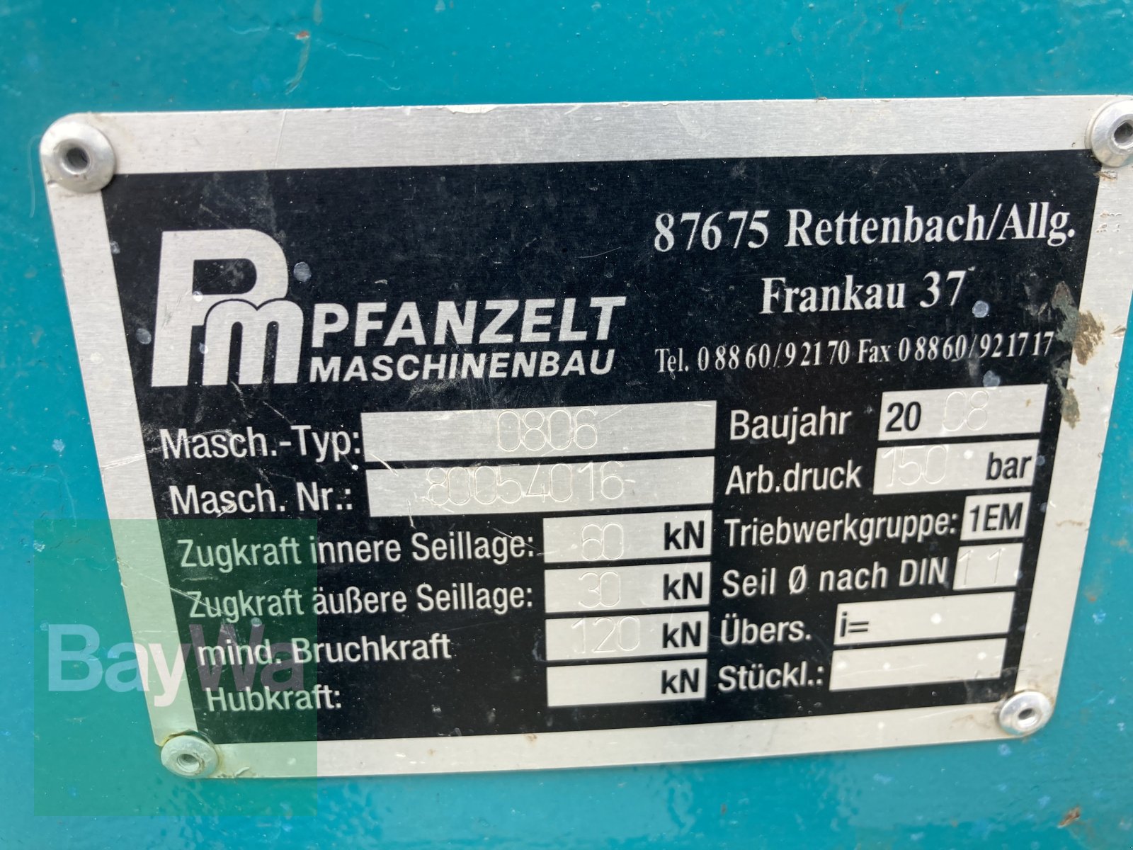 Seilwinde tip Pfanzelt 0806, Gebrauchtmaschine in Giebelstadt (Poză 8)