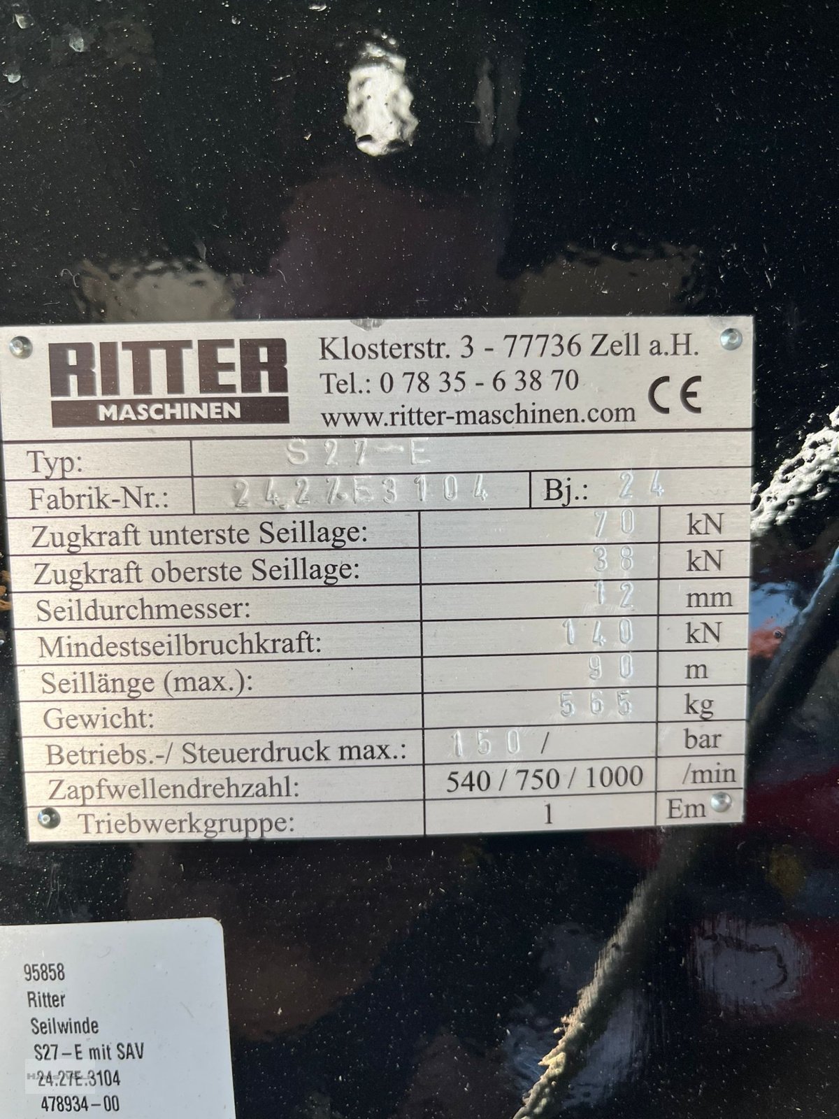 Seilwinde za tip Ritter S 27-E, Neumaschine u Antdorf (Slika 7)