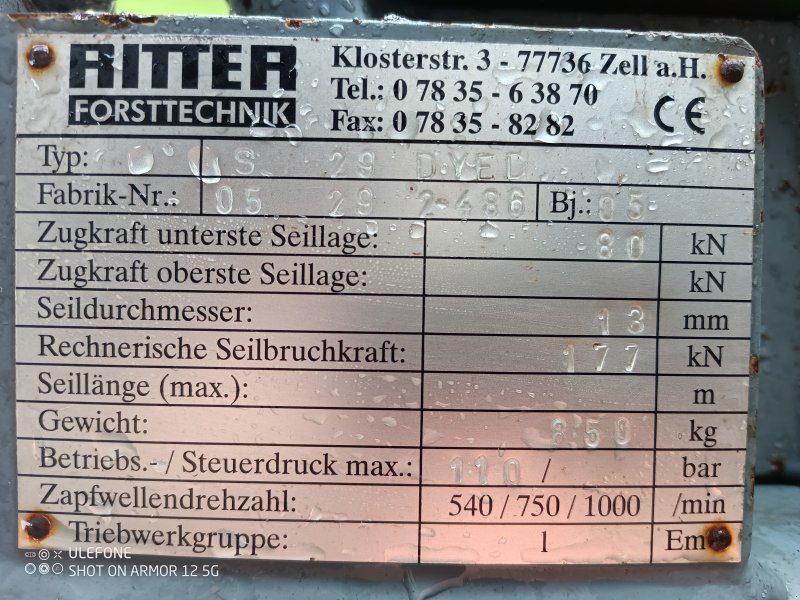 Seilwinde типа Ritter S 29 DYED, Gebrauchtmaschine в Engelburg (Фотография 1)