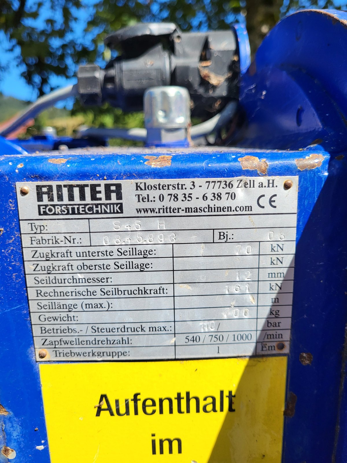 Seilwinde za tip Ritter S 45 H, Gebrauchtmaschine u Simonswald (Slika 3)