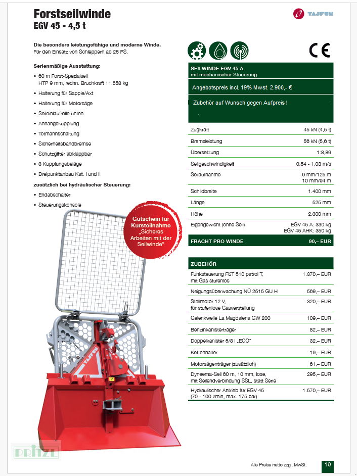 Seilwinde del tipo Tajfun EGV 45 A, Neumaschine en Bruckmühl (Imagen 10)