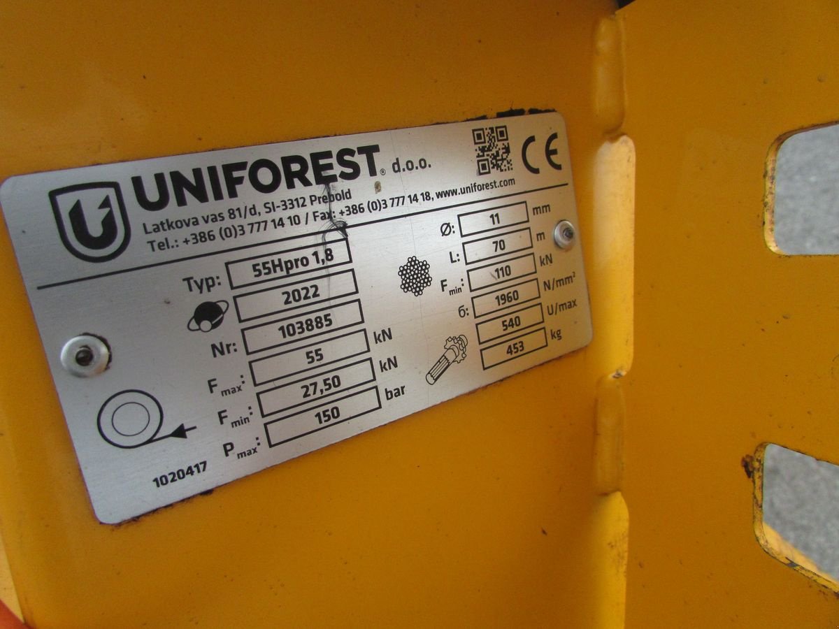 Seilwinde du type Uniforest 55 Hpro BL Stop, Gebrauchtmaschine en Saxen (Photo 4)