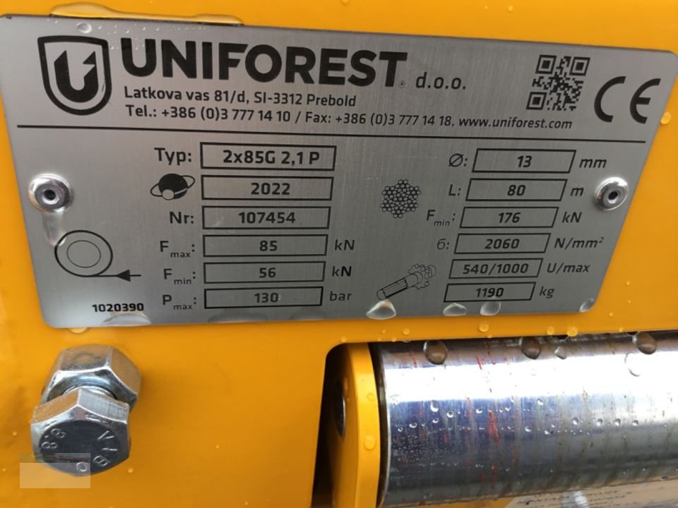 Seilwinde типа Uniforest Doppelgetriebeseilwinde 2x8,5t, Neumaschine в Fürsteneck (Фотография 2)