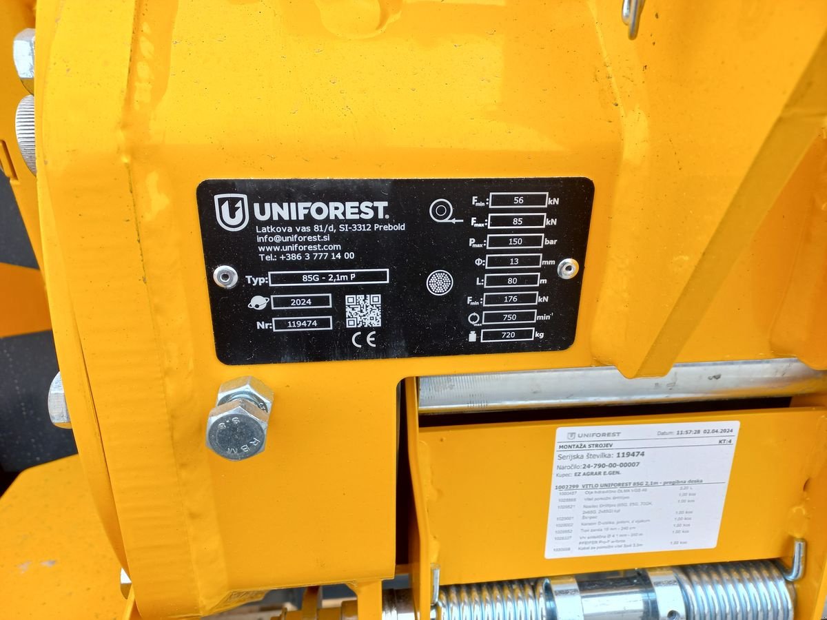 Seilwinde typu Uniforest Uniforest 85 GH-Stop, Gebrauchtmaschine v Saxen (Obrázek 9)